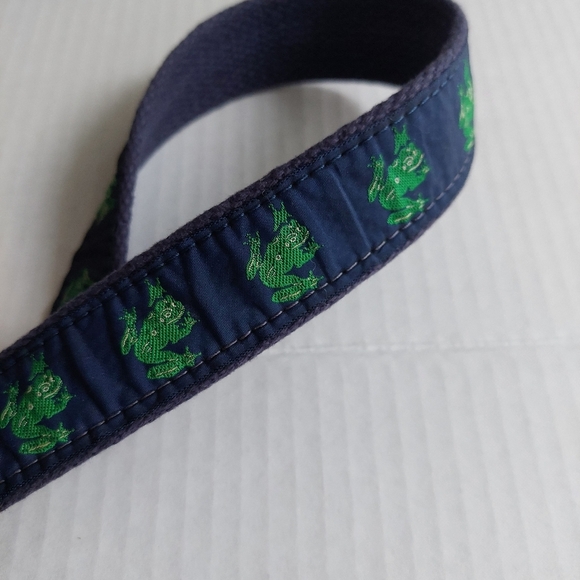 Adorable Frog Belt Leather Canvas Prep sz Women 8-10 - Picture 5 of 6